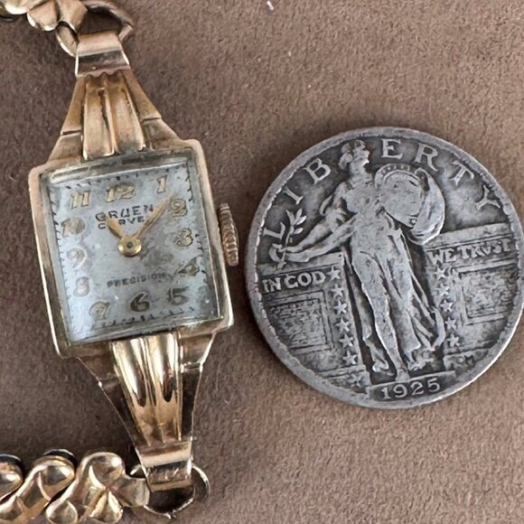 Vintage Gruen Lady Curvex Precision Swiss Watch 17 Jewel Swiss Movement - Picture 5 of 6